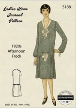 1920s Flapper Afternoon Dress Vintage Sewing Pattern Bust 34