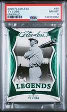 2025 Panini Flawless Ty Cobb #84 Emerald /5 PSA 8