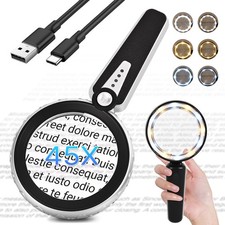 45X Magnifying Glass with Light, 4.6-Inch 1200mAh USB Rechargeable, 6 Color M...