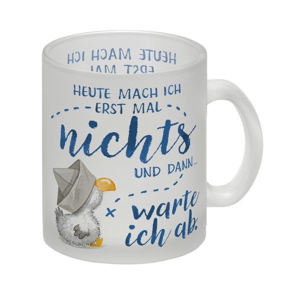 MöWe Glas Tasse Mit Spruch Heute Mach Ich Erst Mal Nichts-image