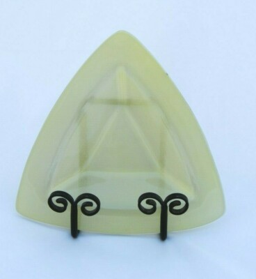 Handcrafted Annieglass Green Triangle Bowl or Plate SIGNED 1997