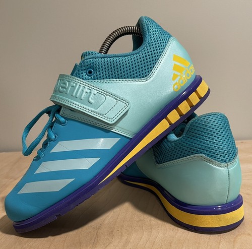 Adidas Powerlift 3 Weight Lifting Shoes Mens Size 7.5 Blue/Green /Yellow - Picture 8 of 12