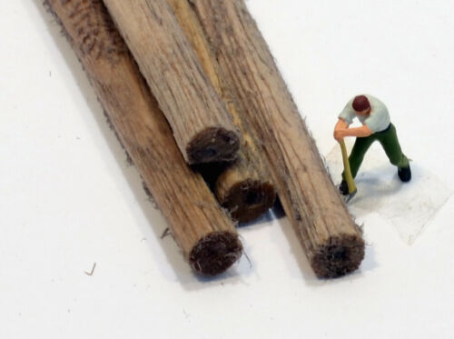 10" x 5/16" LOGS, Dozen, REAL WOOD, Dyed&BarkDetailed, HO / N /O/S, COMBineSHIP - Picture 4 of 12