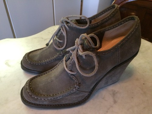 Frye Carolina con cordones Cuña Tacones al Tobillo Zapatos para mujer de  ante gris Botas Sz 10 M | eBay