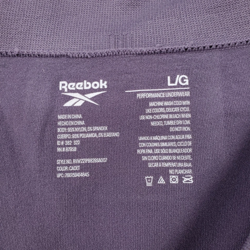 Reebok Boyshort Mujer L Grande Púrpura Rendimiento Ropa Interior Pull On Sin Costuras Foto 3 de 4