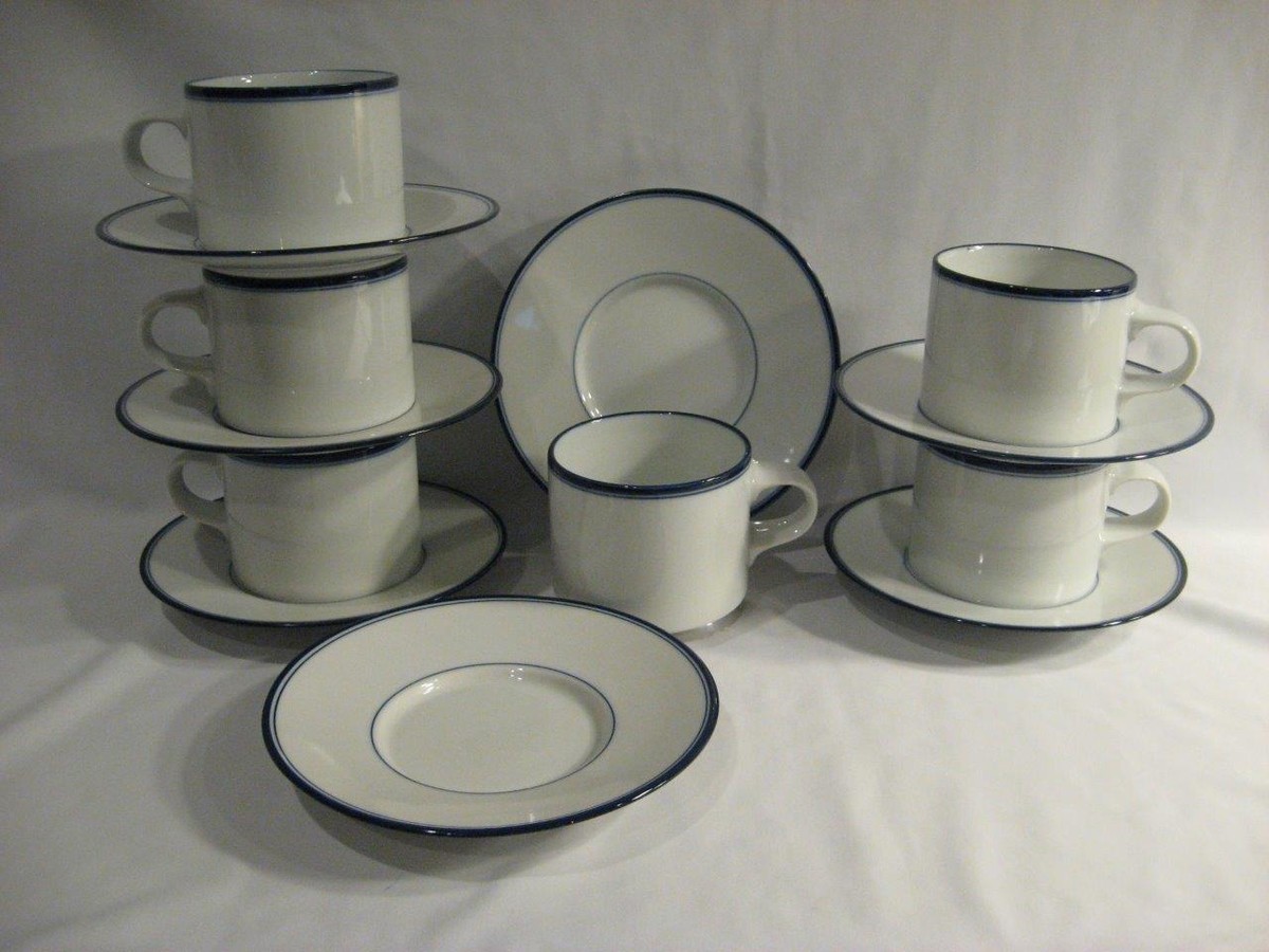 Dansk（ダンスク）「Concerto Allegro Blue」シリーズ DANSK CONCERTO ALLEGRO BLUE CUPS & SAUCERS - SIX SETS PLUS - ALL