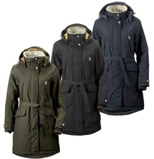 Didriksons Voyage Womens Coat Long Waterproof Lightly Insulated Belted