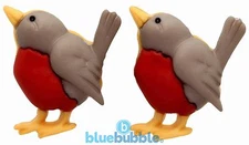 Bluebubble ROCKING ROBIN Red Breast Bird Stud Earrings Funky Xmas Novelty Gift