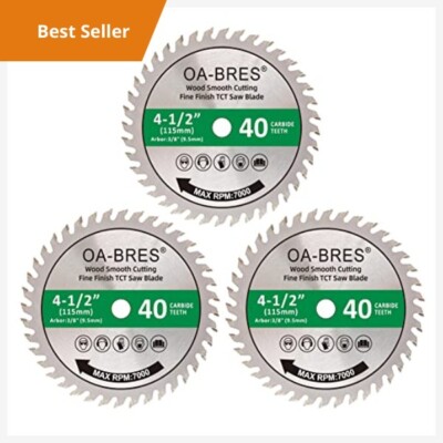 4.5'' 40T TCT Carbide-Tipped Circular Saw Blade for Wood Cutting, Fine Finish ATB