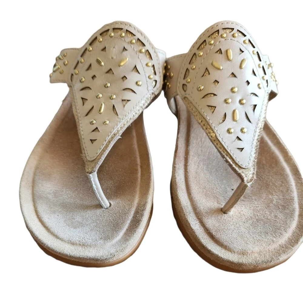 Dansko Leather Benita Flip Flop Ivory Full Grain Size 7 eBay
