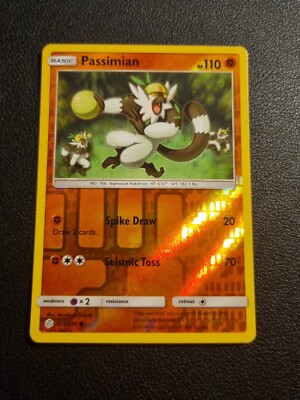 REVERSE HOLO Pokemon Sonne & Mond Kosmische Finsternis TCG Karte Passimian 125/236