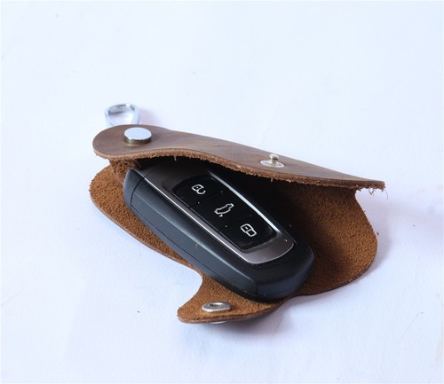 Crazy Horse Leather Car Door Key Case Multi-function Key Bag Retro Handmade for - Picture 6 of 10