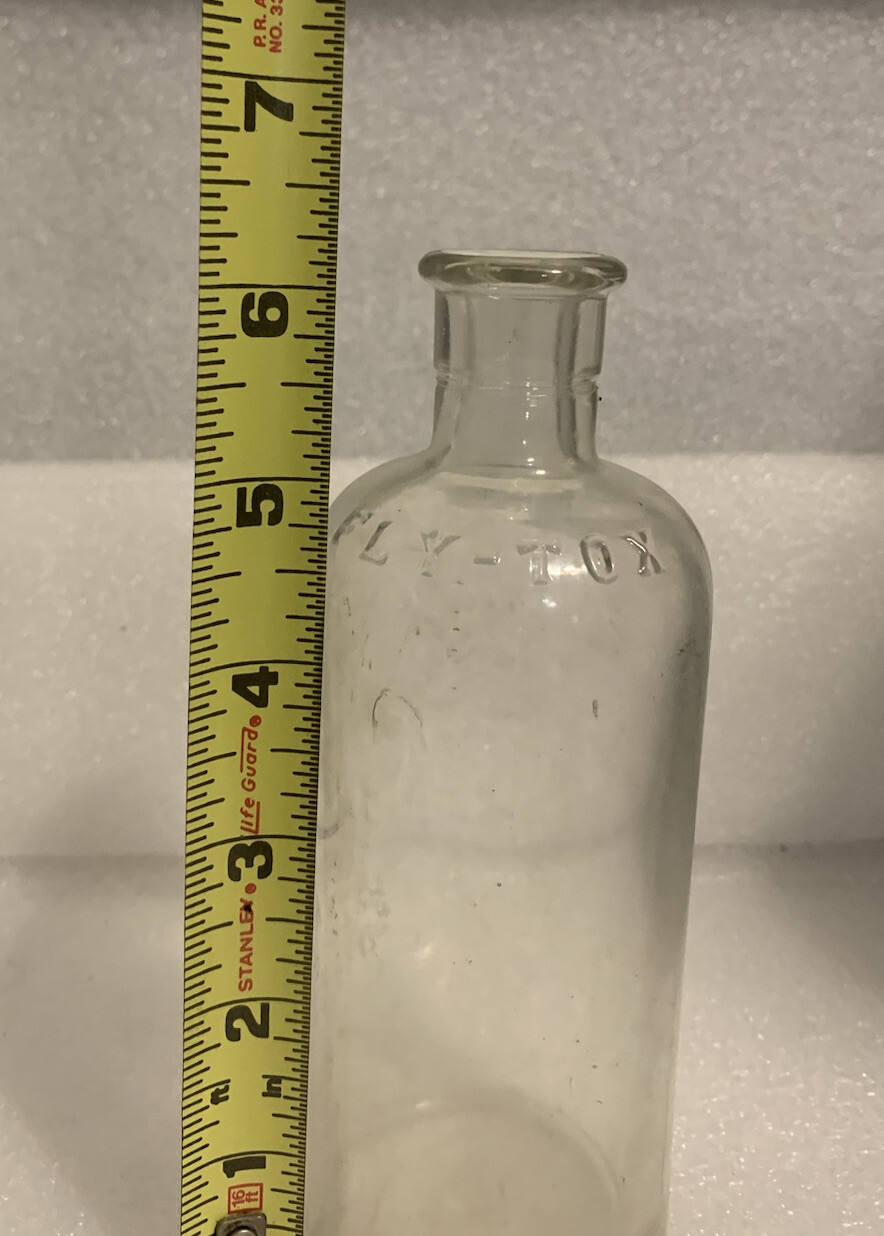 Vintage Clear Glass FlyTox Bottle eBay