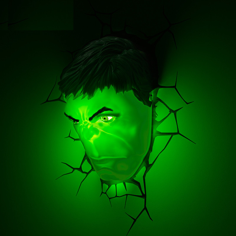 3D FX Wandleuchte - Hulk,Iron Man,Spiderman,Thor,Capatin