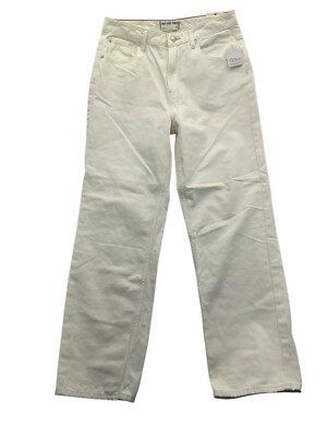 Free People The Pacifica Jean Women's 30 High Rise Slim Straight Leg Ivory NEW
