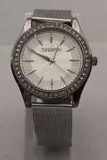 ZUNAMMY  XTREME TIME INC. Watch New Battery Silver Mesh Band Large Iced Dial