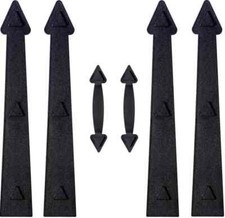 2-Pack Magnetic Garage Door Decorative Faux Hinges Handles Black Hardware