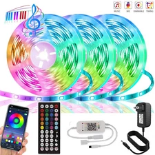 100ft LED Strip Lights 5050 RGB Bluetooth Color Change Remote For Rooms Bar USA