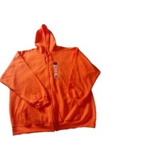 Gildan G186 Mens Cotton/Polyester Blend Full Zip Hooded Sweatshirt Orange 2XL