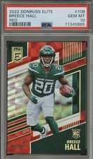 2022 Donruss Elite Red #108 Breece Hall New York Jets Rookie RC #59/399 PSA 10