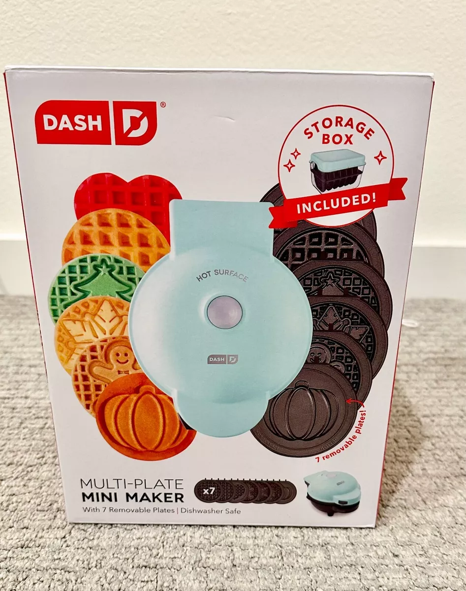 DASH MULTI-PLATE MINI WAFFLE MAKER WITH 7 INTERCHANGEABLE PLATES
