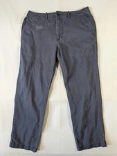 Mutual Weave Pants Men's 34x29 Chino Flat Front Midrise Preppy Office Blue