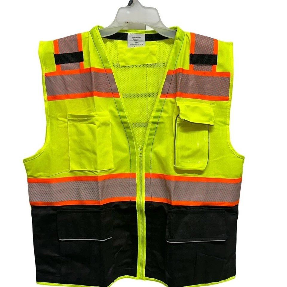0519 Chaleco de Seguridad con Cinta Reflectante Bolsillo Frontal, Construcción de Paquetes Múltiples Foto 3 de 4
