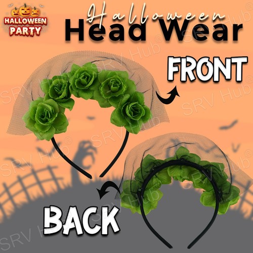Roses Veil Headband Halloween Girl Fancy Accessories One Size Fits All - Picture 38 of 56