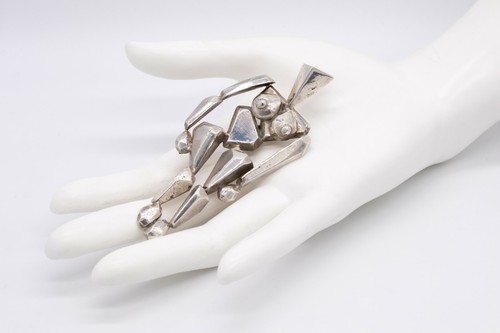 GIUSEPPE PIGNATELLO 1970 STERLING SILVER CUBISM NUDE WOMEN PENDANT & BROOCH - Bild 10 von 10