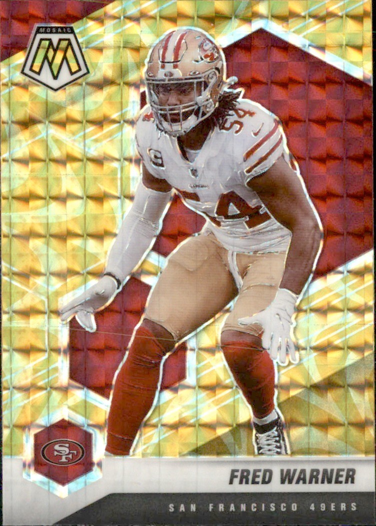 2021 Panini Mosaic - Fred Warner #178 Mosaic  Reactive Yellow Prizm