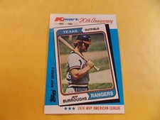 Jeff Burroughs 1982 Topps/Kmart MVP Series 20th Anniv. '74 AL MVP card #25 of 44