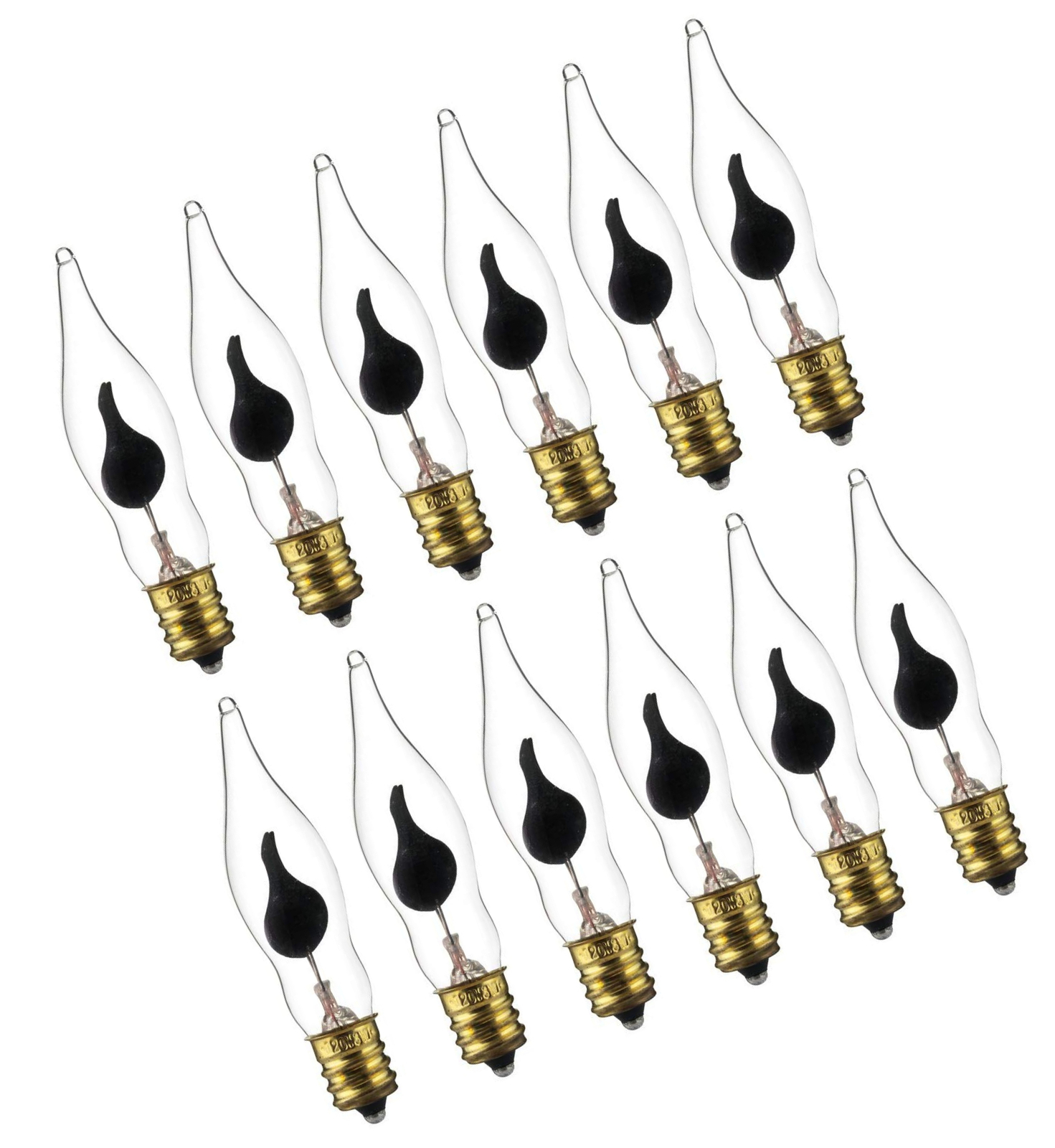 Chandelier Light Bulb Amber Flicker Flame Candelabra Base Clear Orange