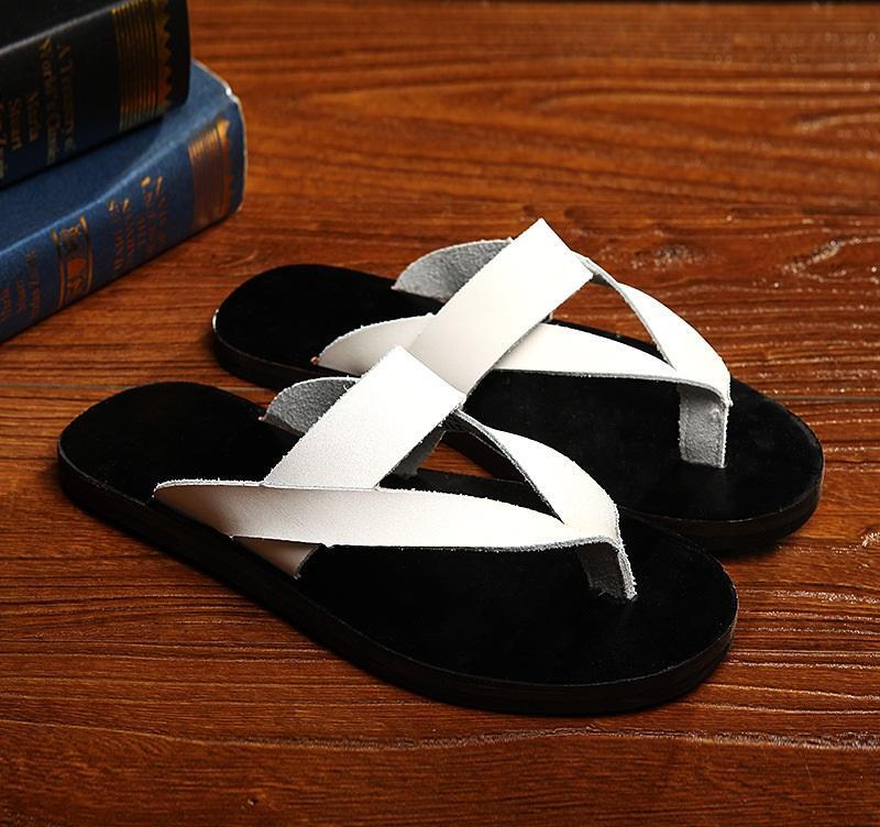 PANTOFOLA D’ORO Sandali piatti uomo infradito ciabatte ecopelle spiaggia slip on scarpe casual