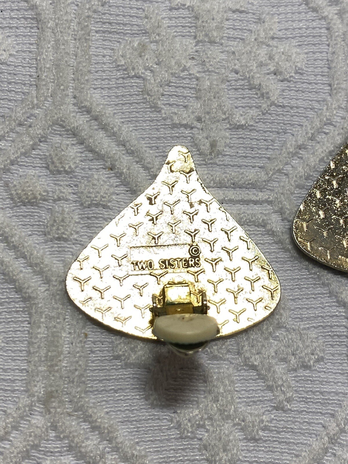 Two Sisters Triangular Enameled Clip Earrings, Co… - image 6