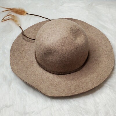 American Eagle Wool Floppy Womens Hat Boho Bohemian Tan W