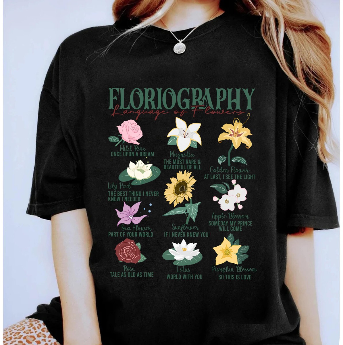 Floriography Language of flowers Disney Princess Unisex Adult Kid
