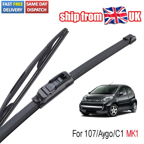 Front Rear Windscreen Wiper Blades Set For Peugeot 107 Toyota Aygo