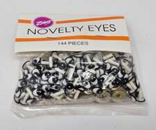 Bulk Zims VTG Black White 8mm Comical Cartoon Plastic Safety Eyes Craft Doll