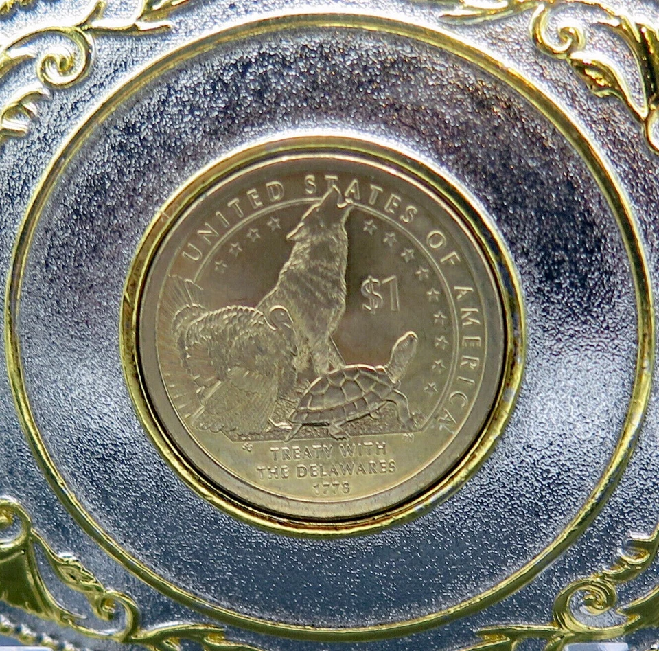 Sacagawea Delaware One Dollar Coin Belt Buckle - Image 3 of 4