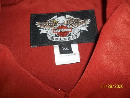 Nice XL X-LARGE Harley Davidson ORANGE Button-down Shirt LOOK BUY IT NOW - Picture 5 of 5