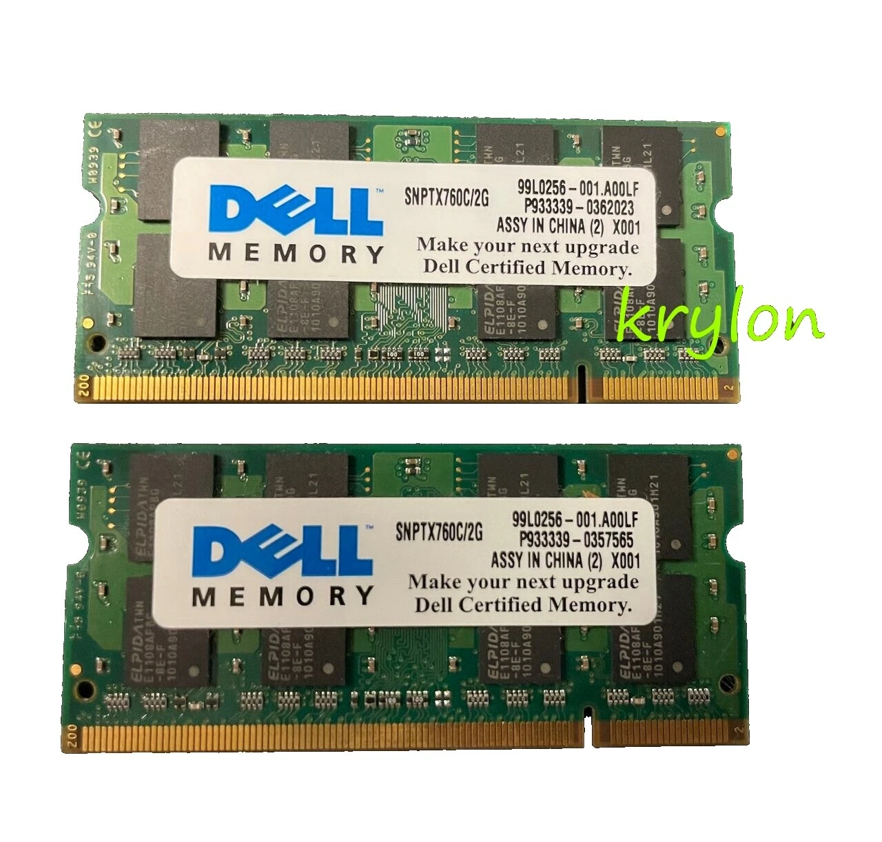 Dell Computer Memory 4 GB Total Capacity 200