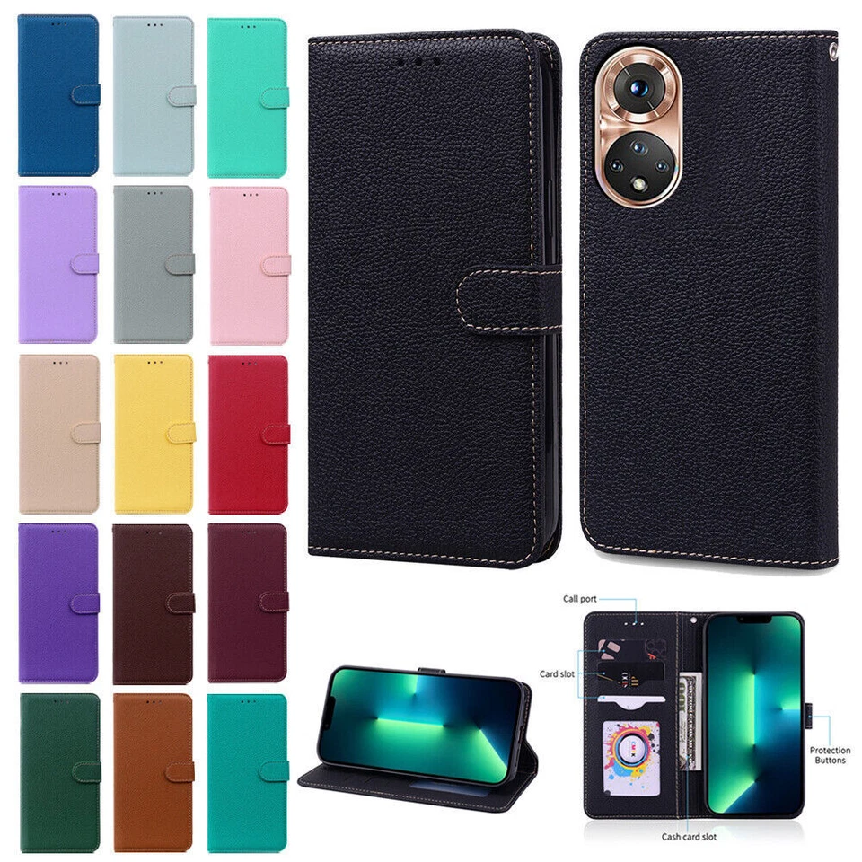 Magnetic Leather Card Wallet Flip Phone Case For Huawei Mate 20 Pro Nova 9 8i 5T - Image 2 of 4
