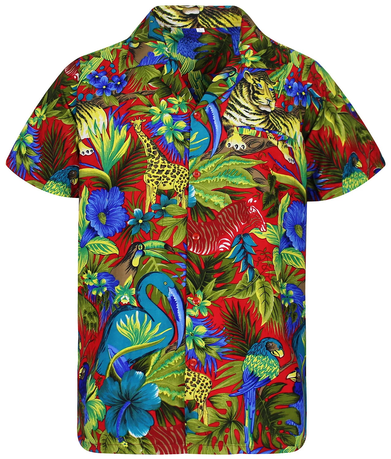 Funky Hawaiian Shirt Jungle Red