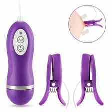 Electric Vibrating Breast Nipple Clamps Vacuum Enhancer for Women Sex Toy