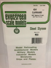 Evergreen EV4041 Lined Sheet White Styrene 15x30cm 0.50mm Modeling