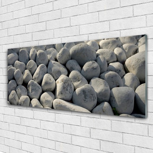 Tableau Déco Moderne Sur Verre 'Art Pétales Pierres' - 125x50 Cm, Marque Tulup