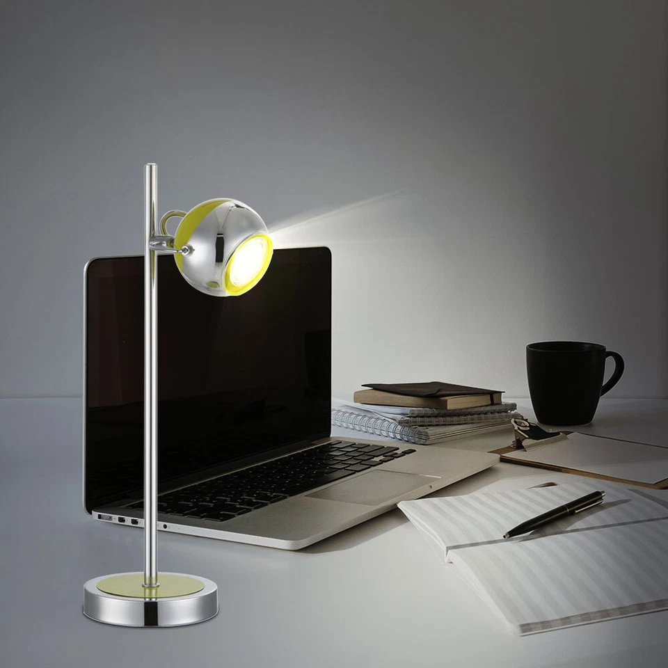 Lampe De Table LED Chambre Lecture Chrome Boule Lampe D'Appoint Big Light - Photo 4/4