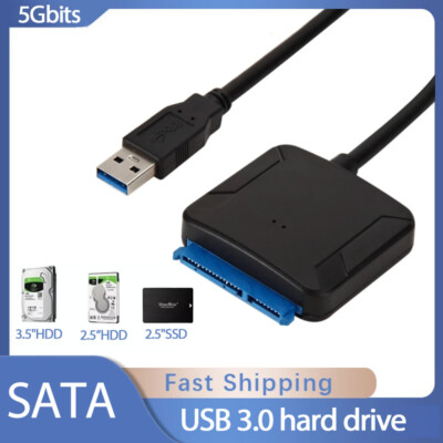 USB 3.0 zu SATA III Adapter für 2.5'',3.5'' Festplatte Kabel SDD HDD Konverter DHL