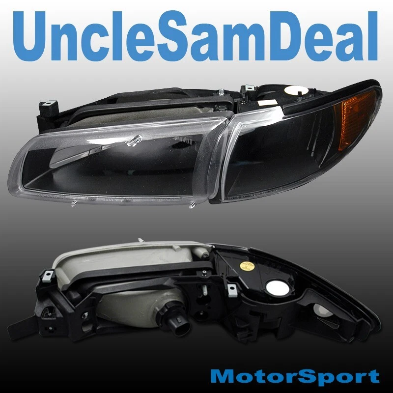 PARA PONTIAC GRAND PRIX ASPECTO DE FÁBRICA FAROS ESQUINEROS NEGROS 4 PIEZAS AJUSTE DIRECTO Foto 2 de 2