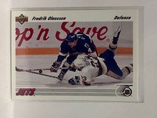 #383 Fredrik Olausson Winnipeg Jets 91-92 Upper Deck Hockey Card